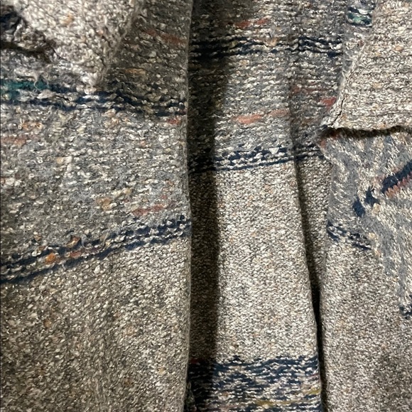 Ruby Moon Aztec Western Wool Gray Womens Open Front Duster Fringe Cardigan Small - Picture 8 of 10